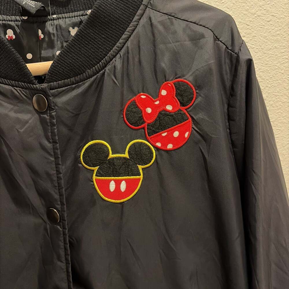 Disney Minnie Mouse Womens Varsity Bomber Jacket - Picture 3 of 9